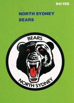 1990 Stimorol NRL #94 Crest - Bears Front
